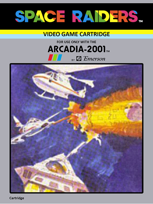 Space Raiders box art for Arcadia 2001